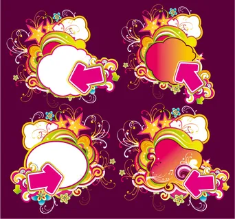 花边椭圆装饰矢量素材