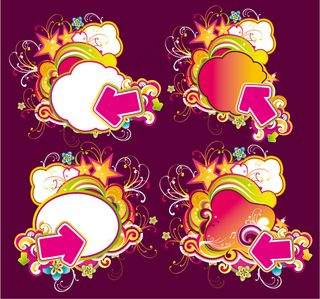 花边椭圆装饰矢量素材