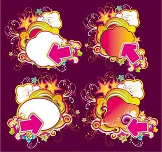 花边椭圆装饰矢量素材