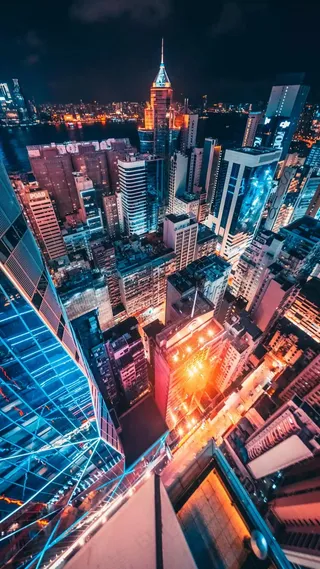 俯拍城市大楼高清摄影图片