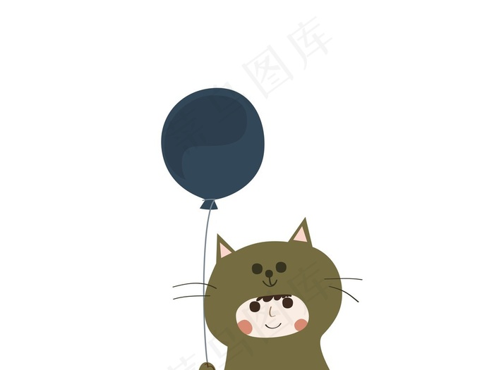 卡通图案插画平面设计素材气球