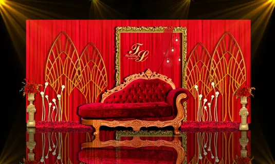 红色婚礼合影区