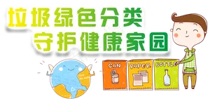 卡通环保地球人物垃圾分类