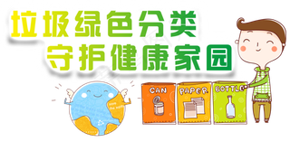 卡通环保地球人物垃圾分类