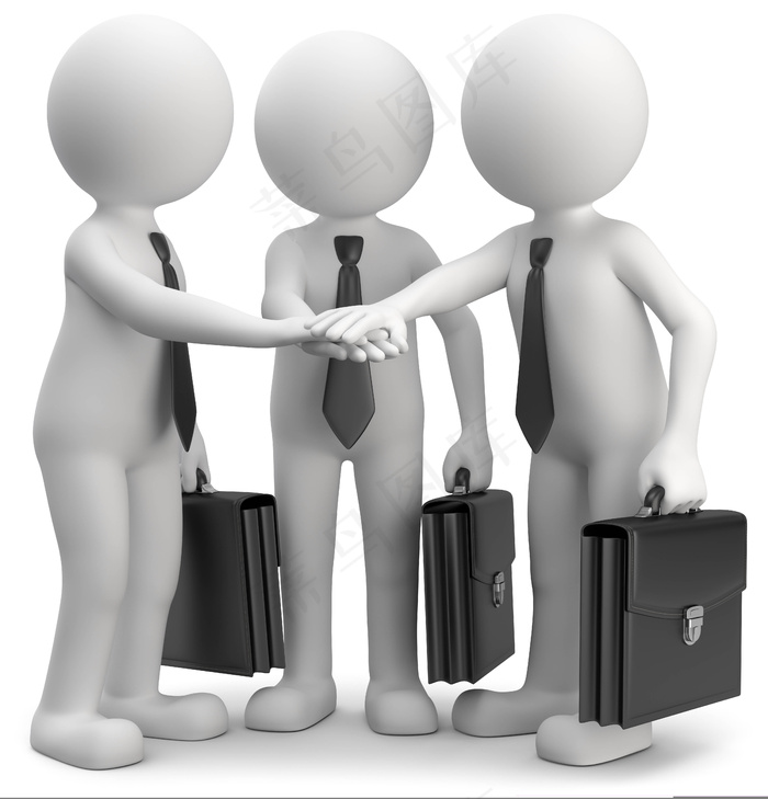 3D小人团队合作图片