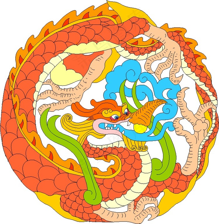 龙纹 矢量CDR_16cdr矢量模版下载