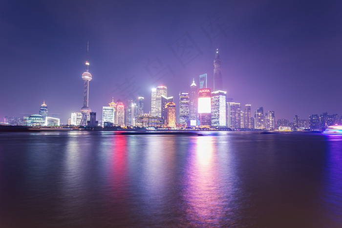 上海外滩 东方明珠 夜景 海边