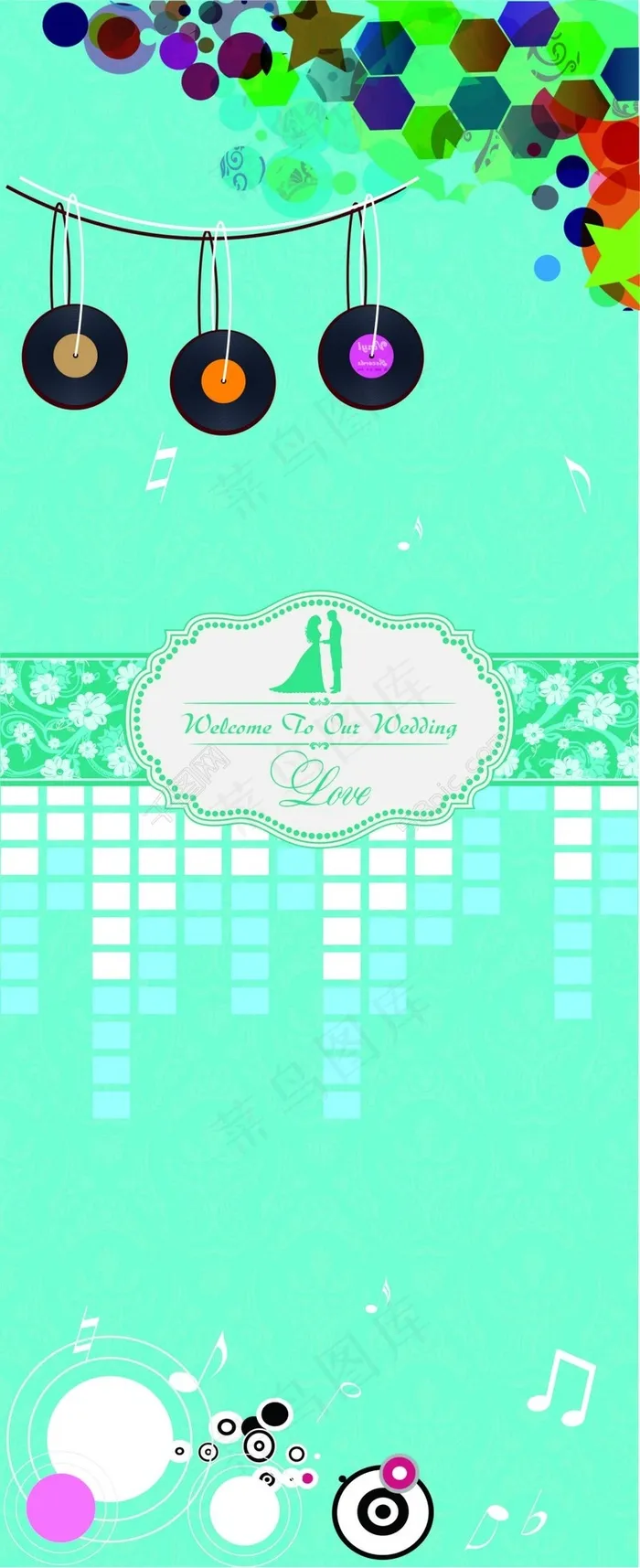 婚礼背景ai矢量模版下载