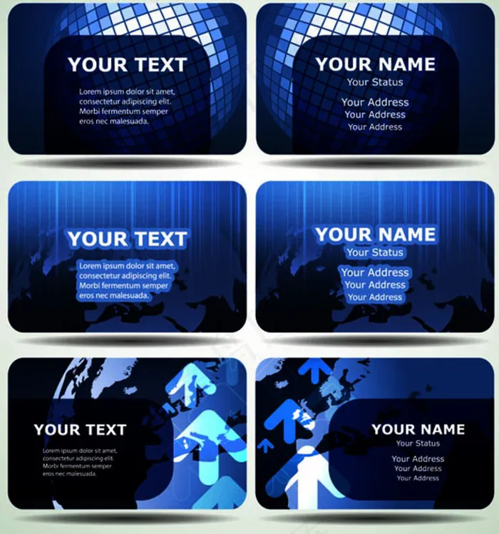 矢量蓝色科技名片eps,ai矢量模版下载