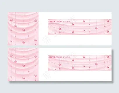 粉红珠帘矢量背景图片