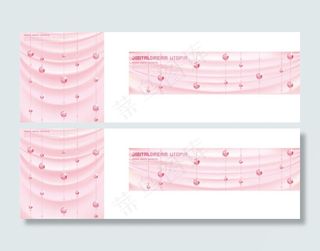 粉红珠帘矢量背景图片