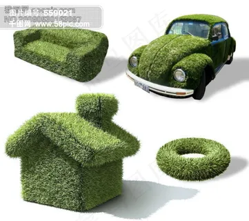 四款草製品psd素材