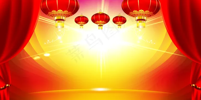 企业年会背景新年晚会舞台背景模板(4724X2362(DPI:200))psd模版下载