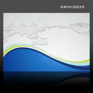 蓝色动感地球科技通讯电子海报设计模...