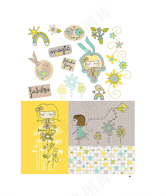 卡通小女孩印花图案图片