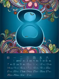 2011挂历 8月 时尚 花纹