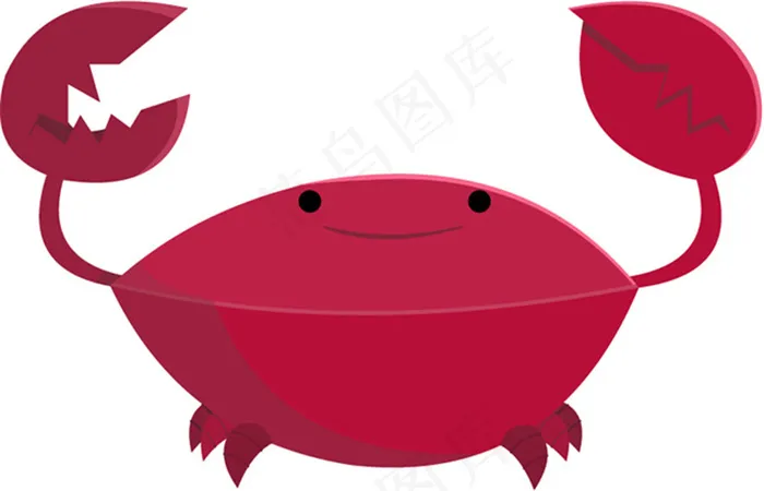 呆萌小螃蟹矢量素材