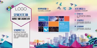 超越自我企业文化墙展板