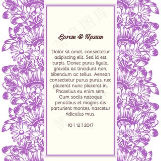 精美花朵背景婚礼邀请函图片