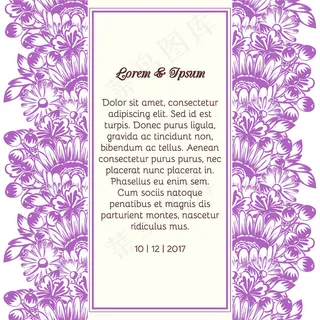 精美花朵背景婚礼邀请函图片