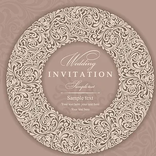 优雅婚礼邀请卡矢量素材图片