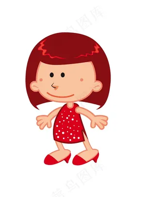 卡通人物矢量图女孩儿童