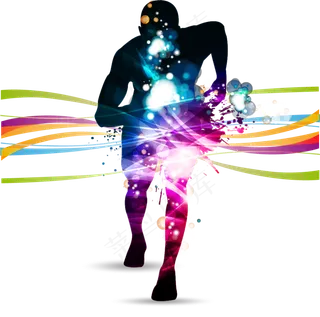 运动会人物奔跑人物剪影