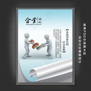 企业文化展板PSD模板下载