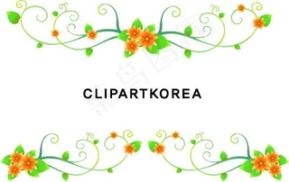 橙色花朵花边矢量素材