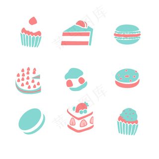 手绘可爱蛋糕甜点