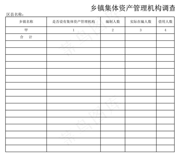 乡镇集体资产管理机构调查表