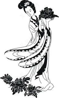 古代美人矢量图