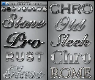 超美的银色金属字字体样式