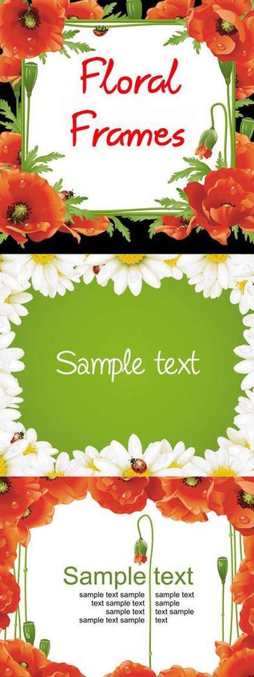 鲜花边框矢量素材图片