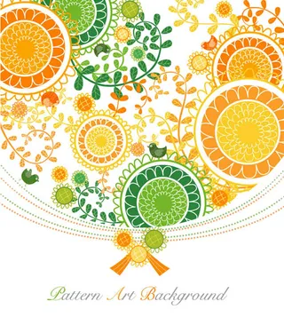 植物藤蔓花边彩色矢量图