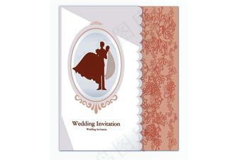 婚礼邀请函模板时尚花纹