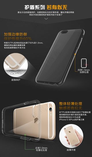 手机透明壳护盾系列详情页模板