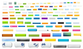 水晶按钮PSD分层素材