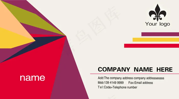 个人时尚名片(1772X984(DPI:500))psd模版下载