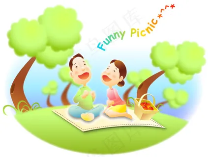 野餐中的男女