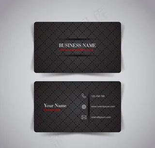 时尚黑色格纹名片