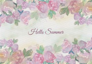 唯美清新水彩花卉背景