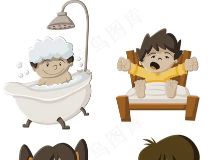 数款卡通儿童eps矢量素材合集