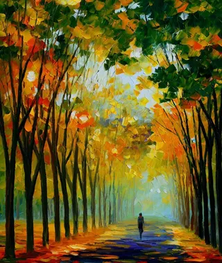 油画 秋天的心情图片