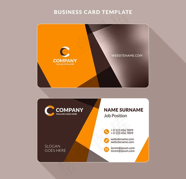 几何图形拼色名片卡片eps,ai矢量模版下载