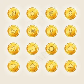 16款金币图标矢量素材