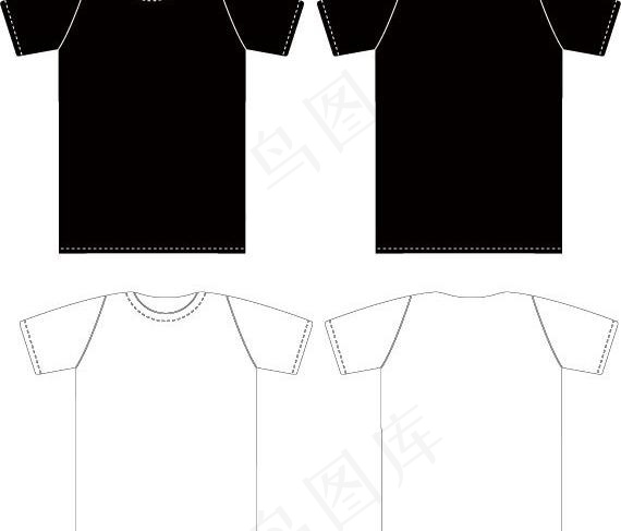 黑色和白色的T恤表面无论如何AI格...