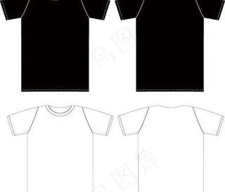黑色和白色的T恤表面无论如何AI格...