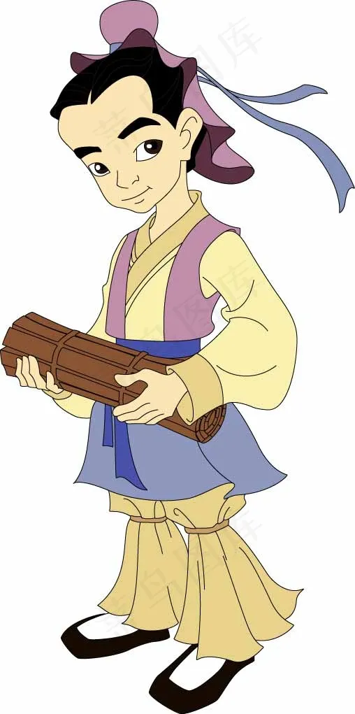 古代书生ai矢量模版下载