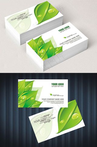 创意绿色清新大气简约名片设计